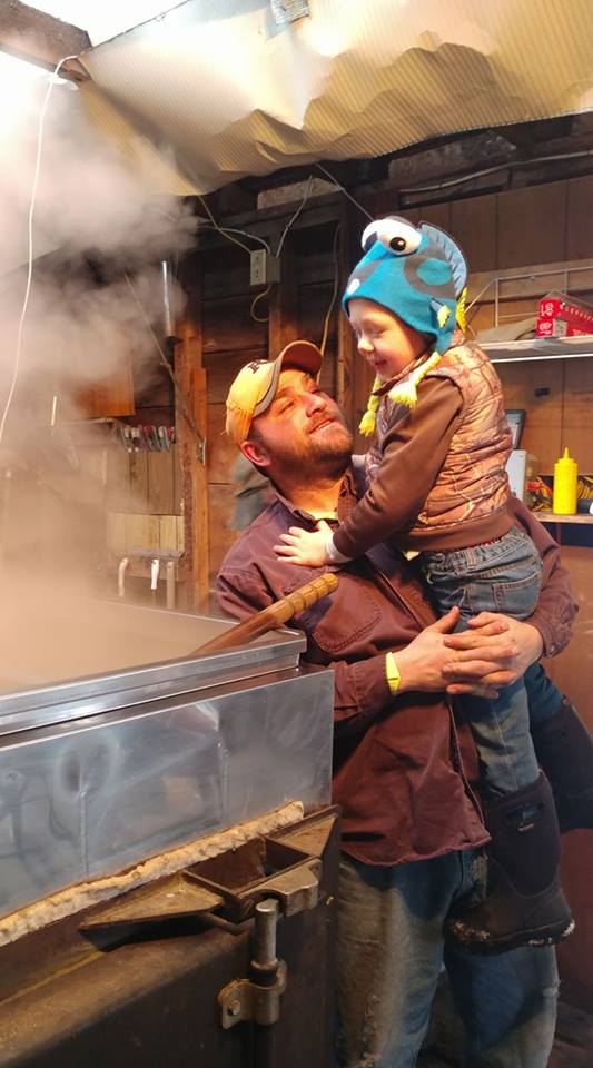 two generations making syrup