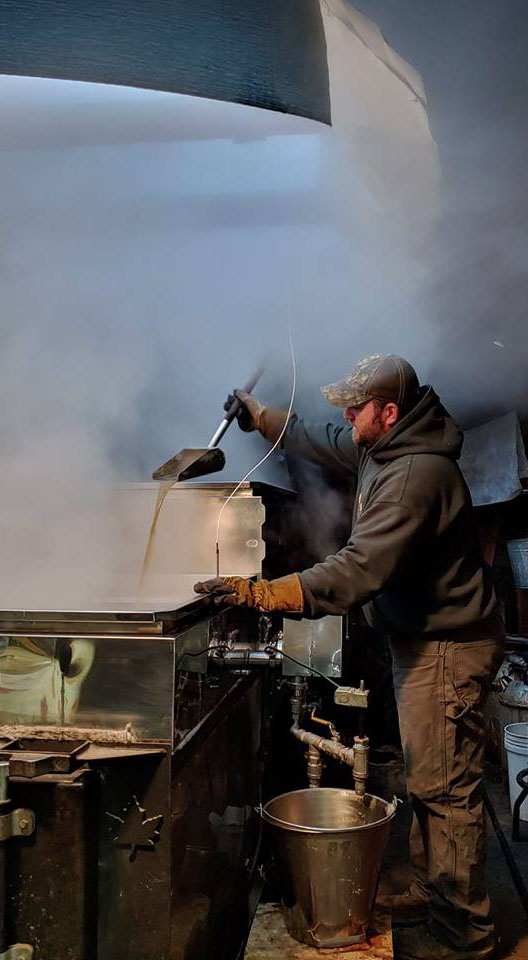 boiling maple syrup